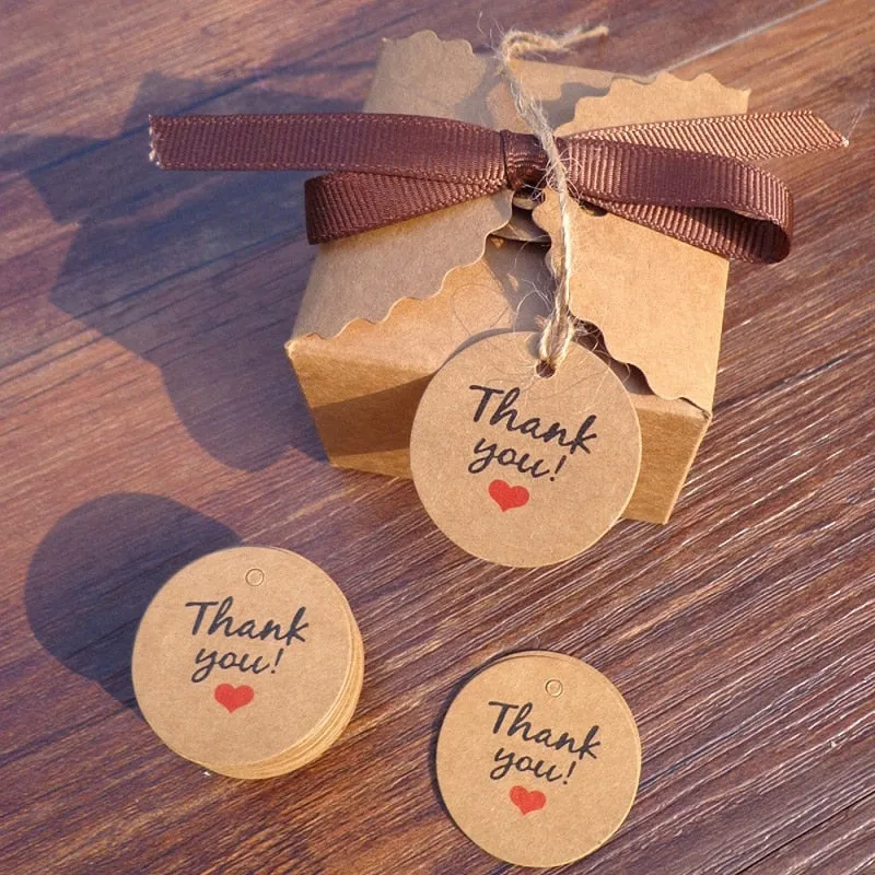 Handmade Hang Kraft Paper Tags (100pcs Packaging )