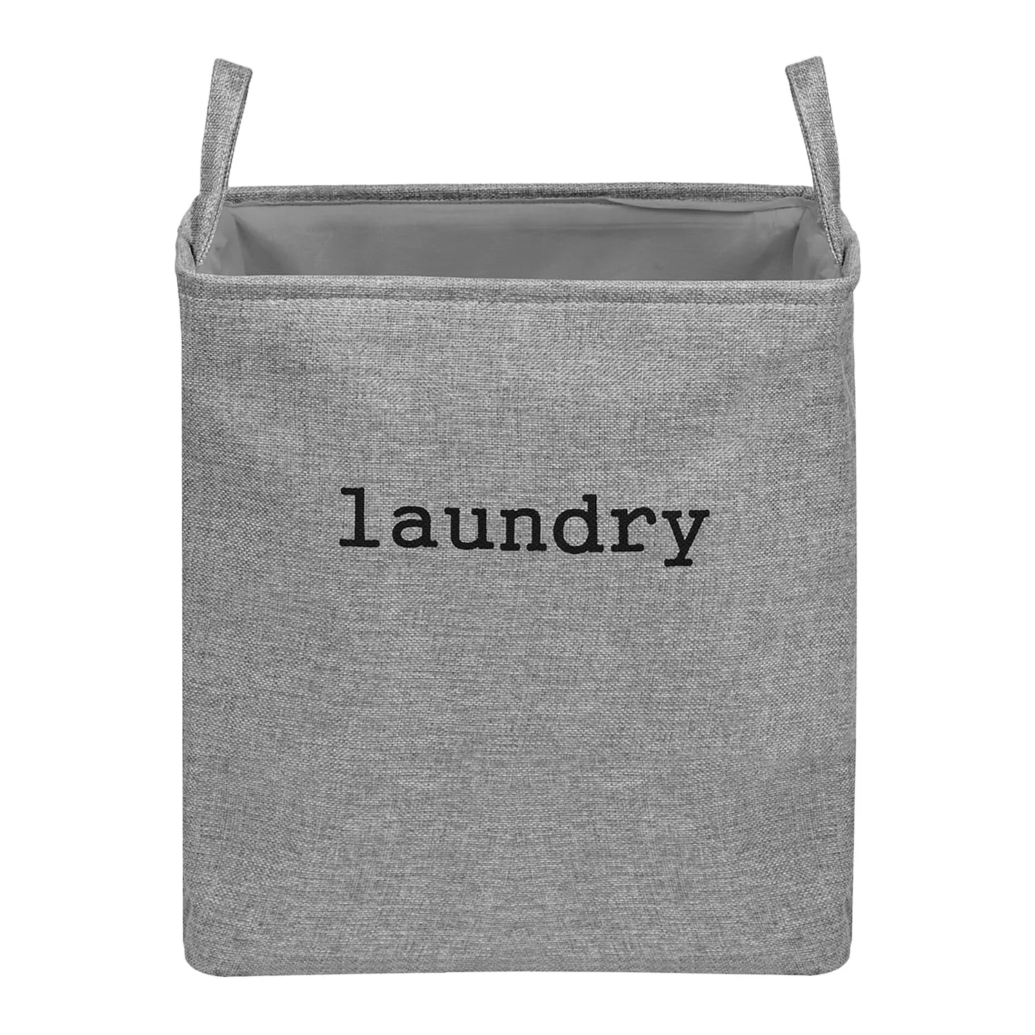 Heart Home Laundry Basket | Square Foldable Laundry Basket | Jute Storage Bag with Handles | Clothes Basket for Home | Toy Storage Basket | 40 LTR | Gray