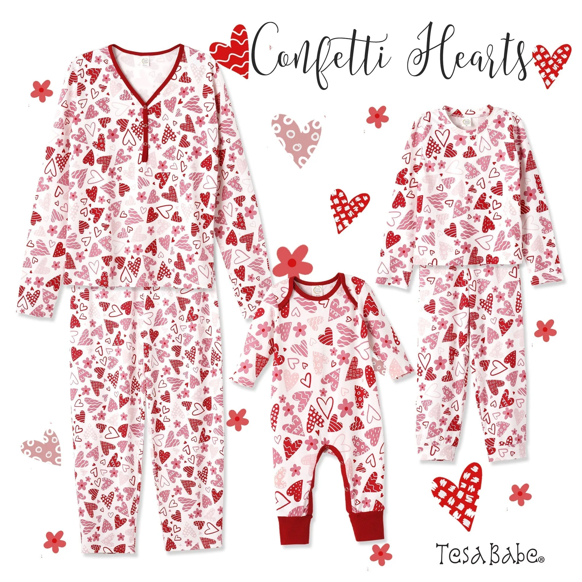 Hearts Girl's Valentine Bamboo Pajama Set