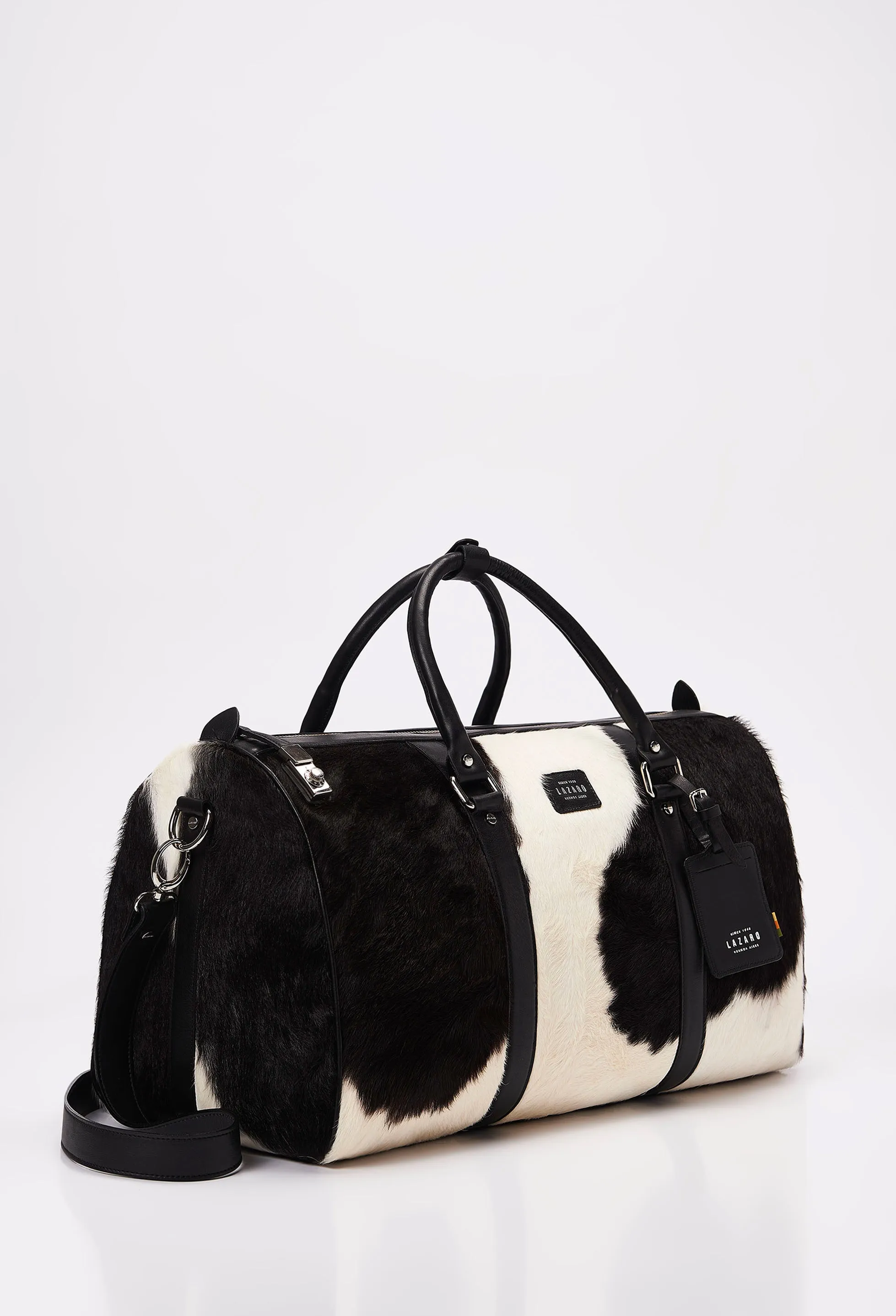 Heritage Cowhide Leather Duffel Bag With Lock Closure