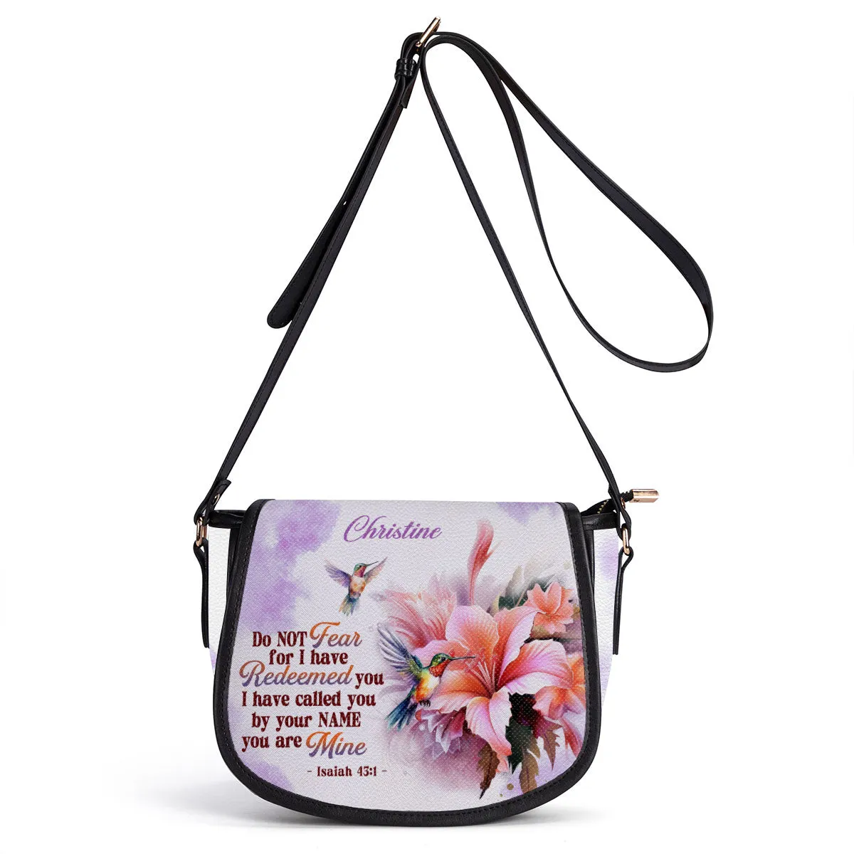 I Have Called You By Your Name Personalized Leather Saddle Bag - Christian Women's Handbag Gifts