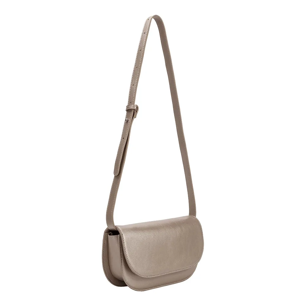 inez pewter recycled vegan shoulder bag