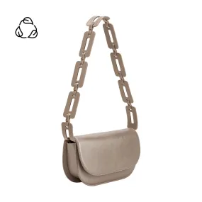 inez pewter recycled vegan shoulder bag