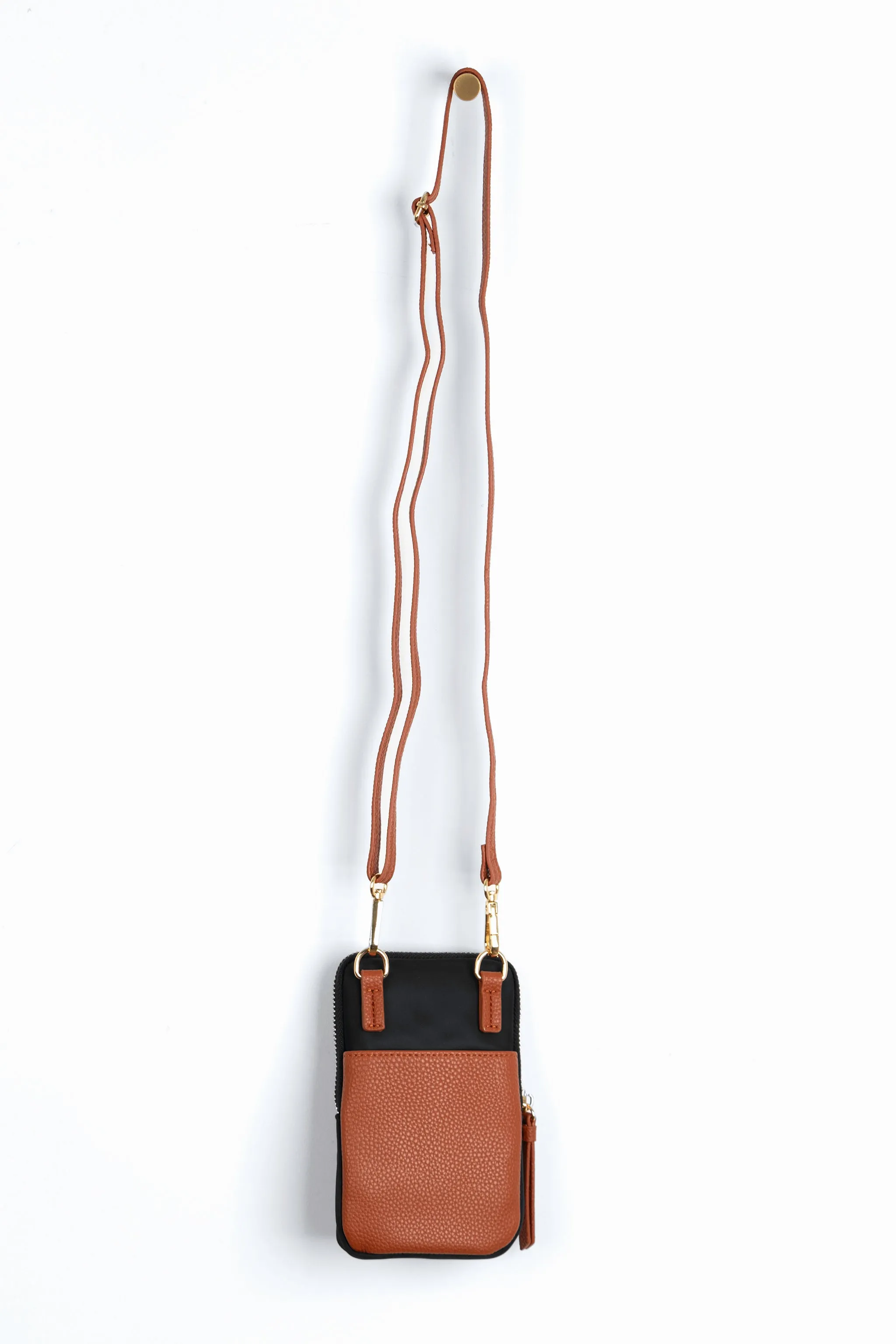 Ivy Crossbody Phone Bag - Black, Nylon/PU