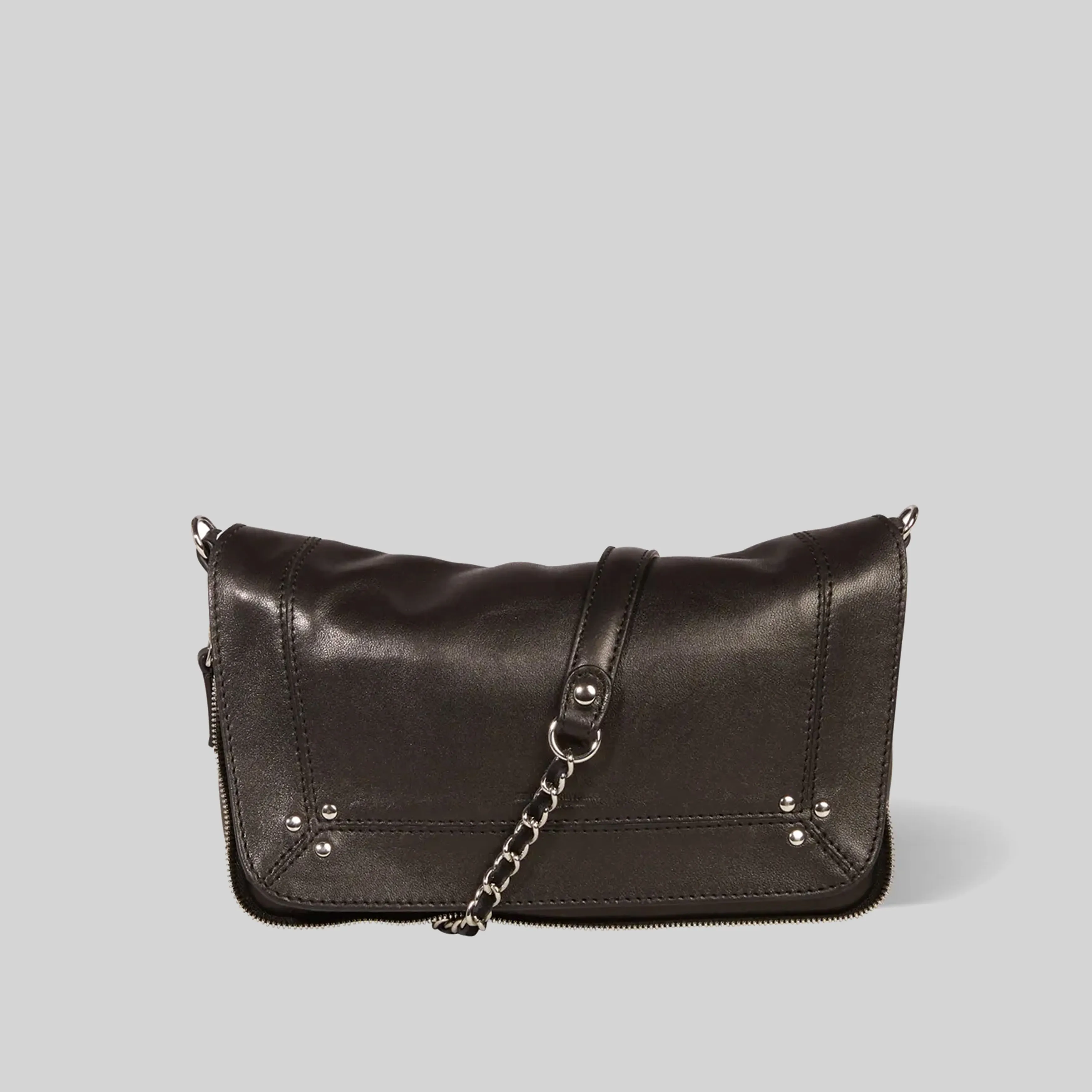 JEROME DREYFUSS BAG BOBI S AG NOIR SILVER