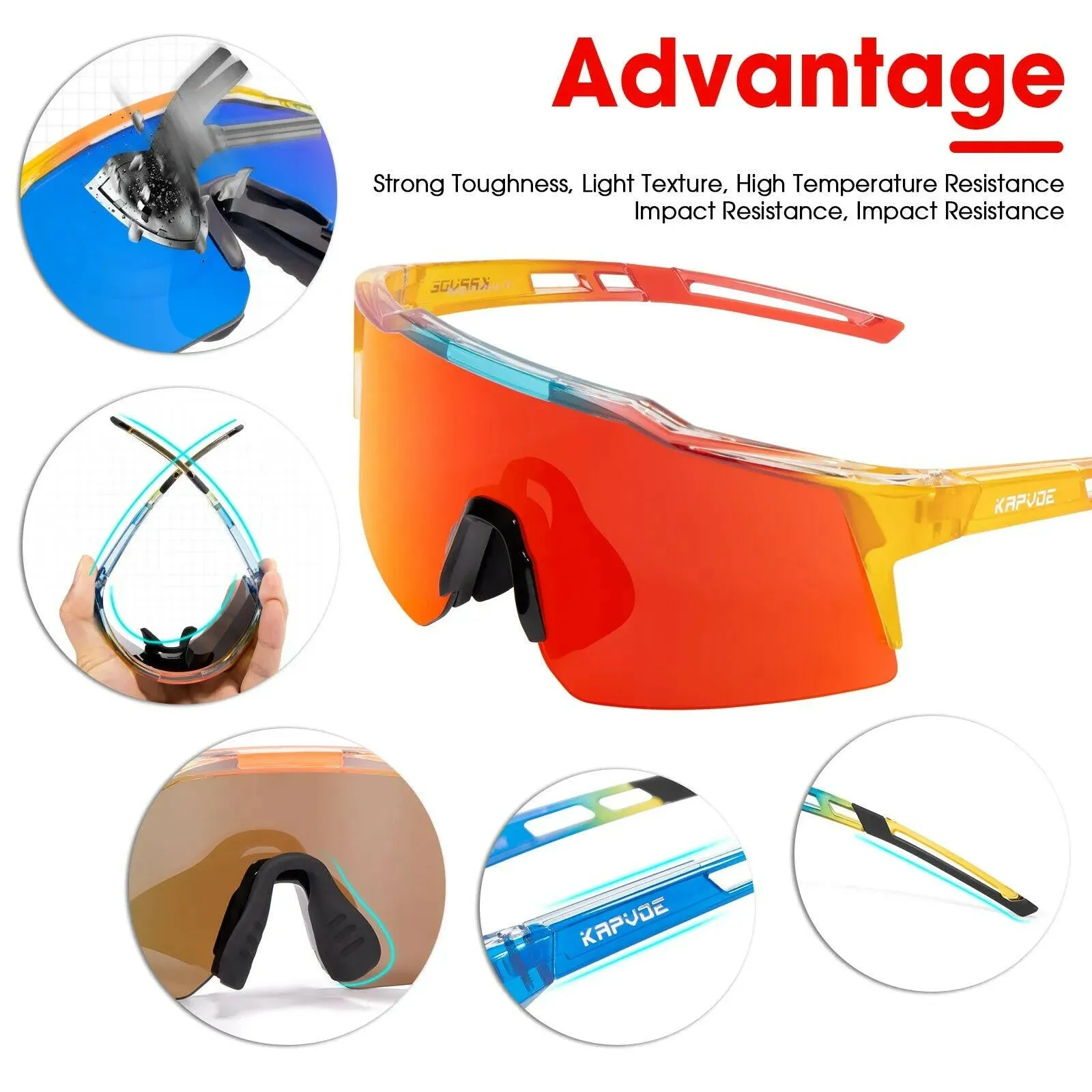 Kapvoe Cycling Sunglasses Suitable For Children Aged 5-17 Years Girls Boys Glasses Outdoor Sun Glasses Protection Classic Kids