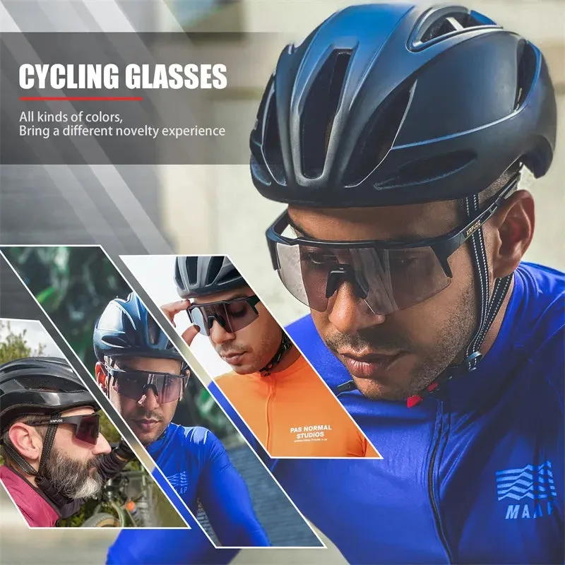 Kapvoe Photochromic Cycling Sunglasses for Men Glasses Fashion Mountain Bicycle Road Speed Cool Goggles Eyewear Sports MTB Bike