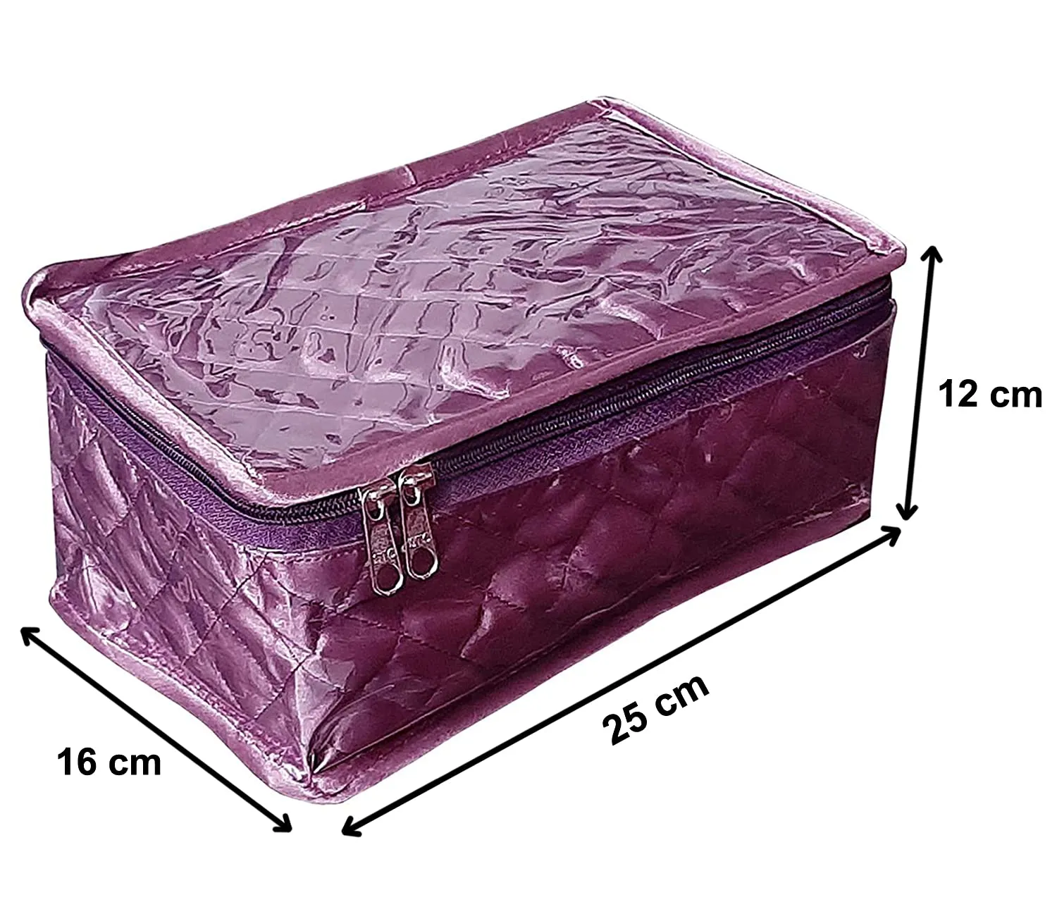 Kuber Industries Laminated Jewellery Organizer With 5 Tranasparent Mesh Pouches(Purple)-HS_38_KUBMART20999