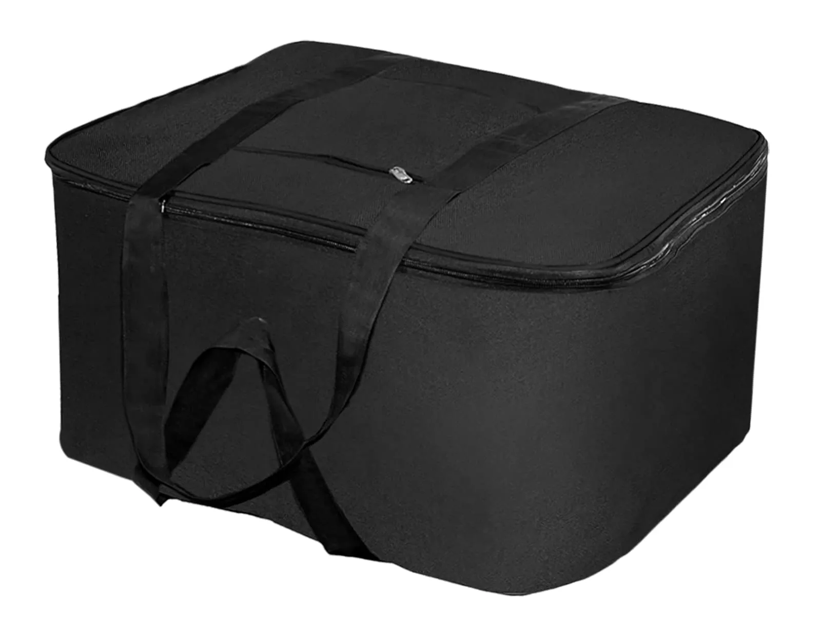 Kuber Industries Large Moisture Proof Wardrobe Organizer Storage Bag For Clothes With Zipper Closure and Handle- Pack of 2 (Black)-HS43KUBMART26683