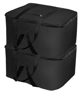 Kuber Industries Large Moisture Proof Wardrobe Organizer Storage Bag For Clothes With Zipper Closure and Handle- Pack of 2 (Black)-HS43KUBMART26683