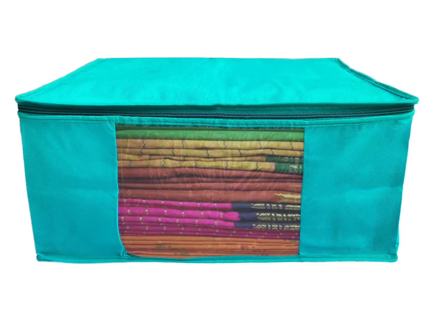 Kuber Industries Non-Woven Wardrobe Organizer/Cover/Storage Bag For Store Saree, Lehenga, Suit, Dress, Clothes- Pack of 9 (Blue)