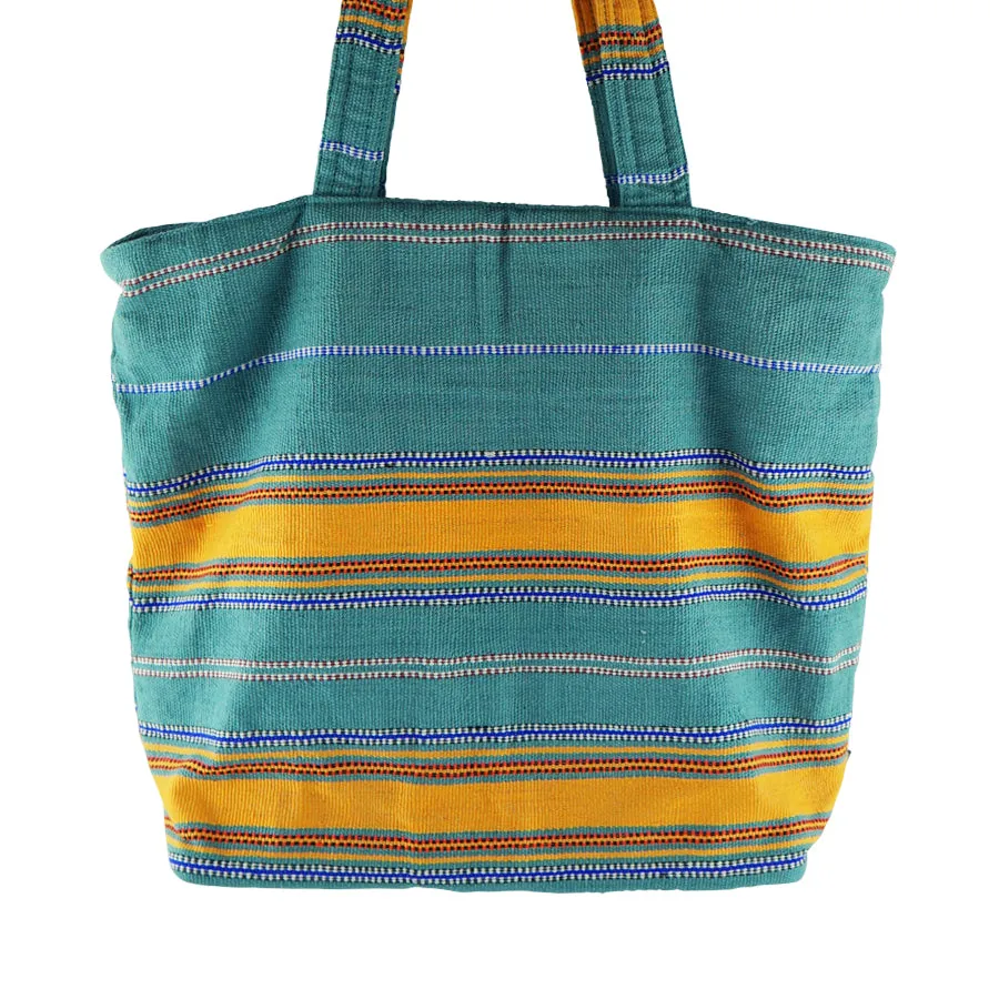 Large Turquoise Handwoven Tote