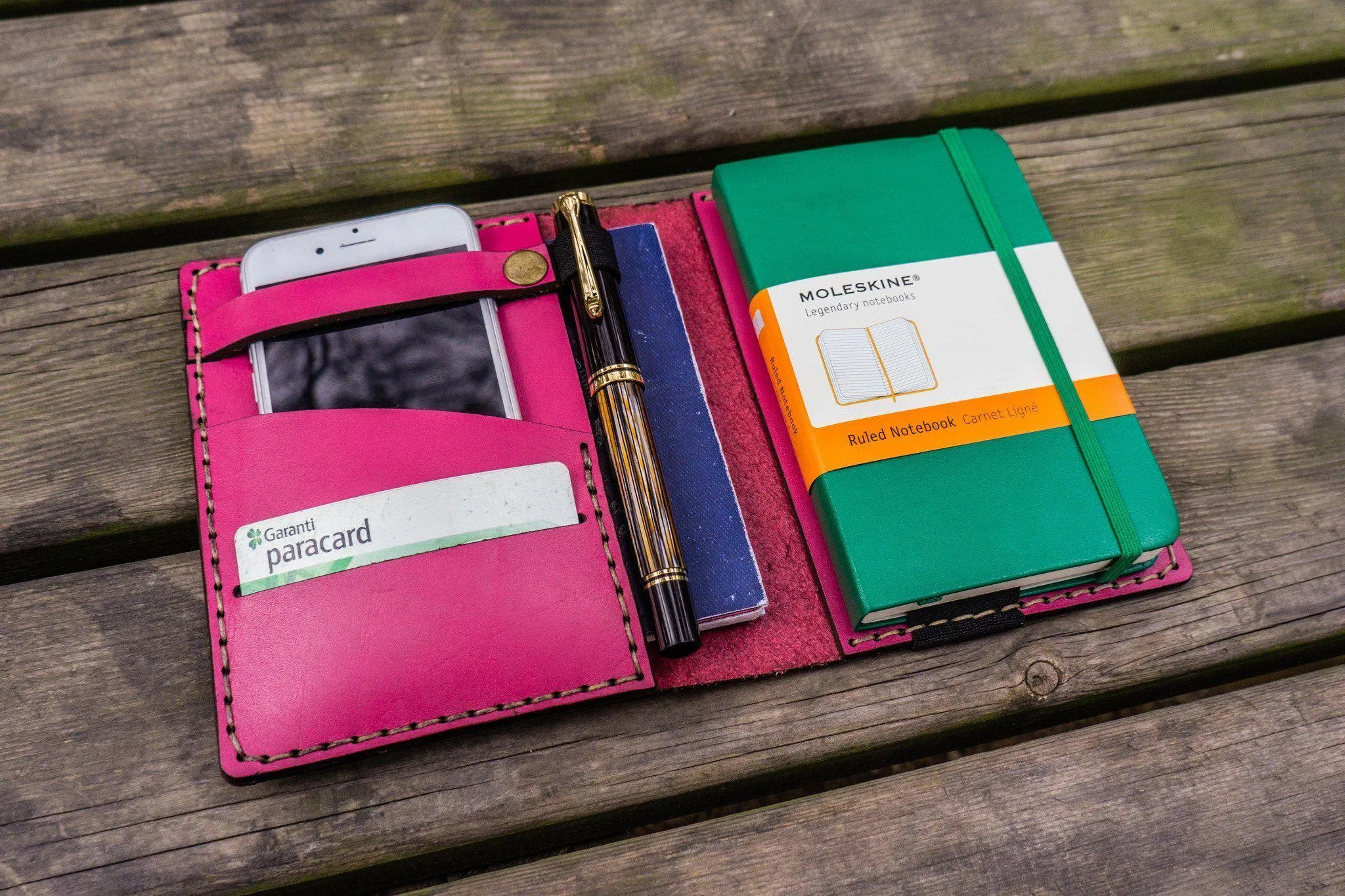 Leather Leuchtturm1917 A6 Notebook Cover - Pink