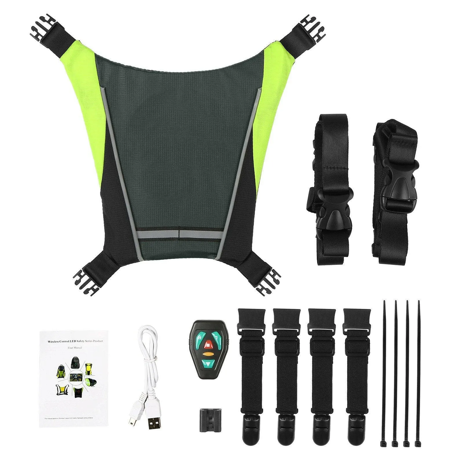 LED Turn Signal Bike Pack LED Backpack Widget with Direction Indicator USB Rechargeable Safety Light Bag Waterproof Bicycle Backpack Outdoor Running Bag Bicycle Bag Sports Vest Ultralight Riding Bag