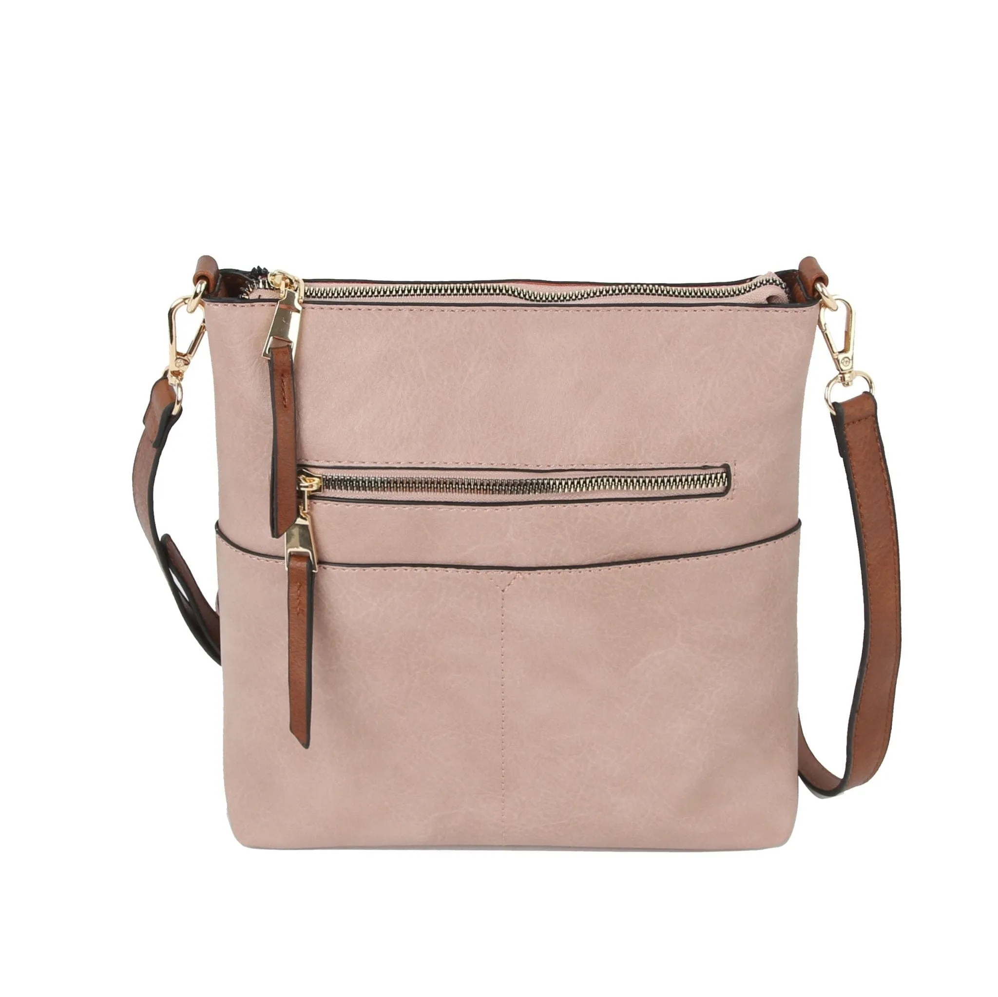 LQF038Z Elina Zipper Front Crossbody Bag