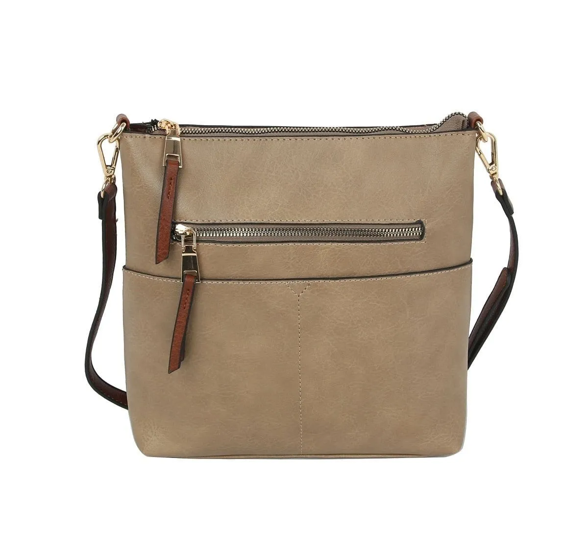 LQF038Z Elina Zipper Front Crossbody Bag