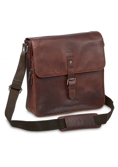 Mancini Leather Messenger Bag for 12'' Laptop/Tablet RFID