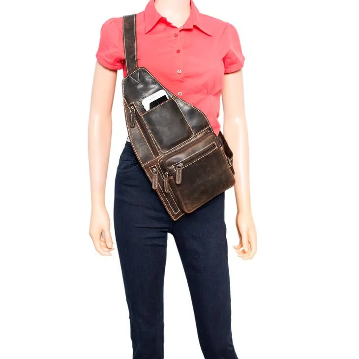 Mary Buffalo Leather Crossbody Shoulder Bag