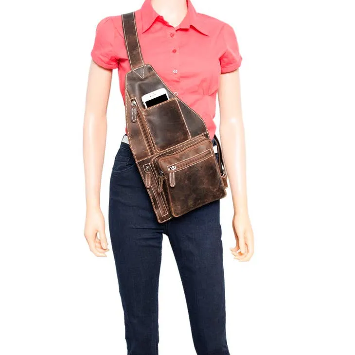 Mary Buffalo Leather Crossbody Shoulder Bag