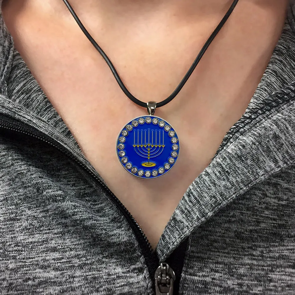 Menorah Golf Ball Marker Necklace