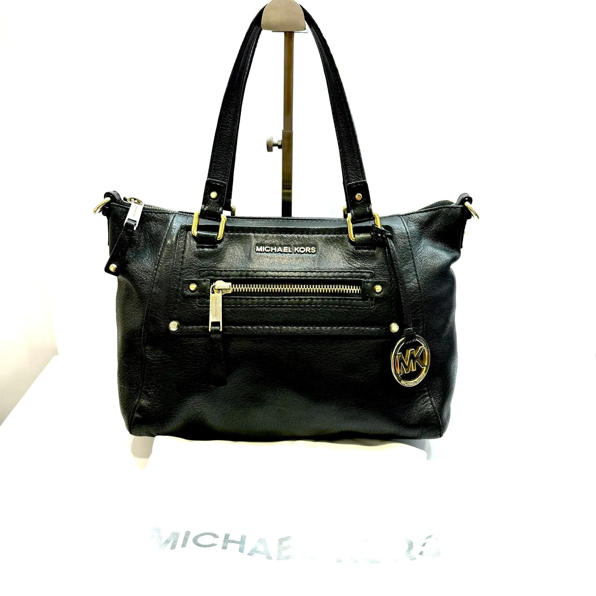 Michael Kors Black Leather Tote Bag