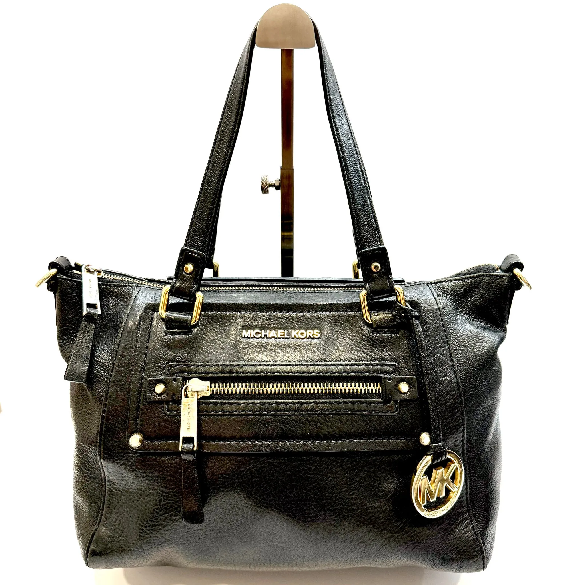 Michael Kors Black Leather Tote Bag