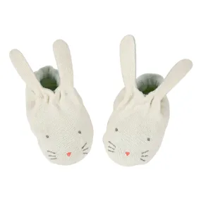 Mint Bunny Baby Booties