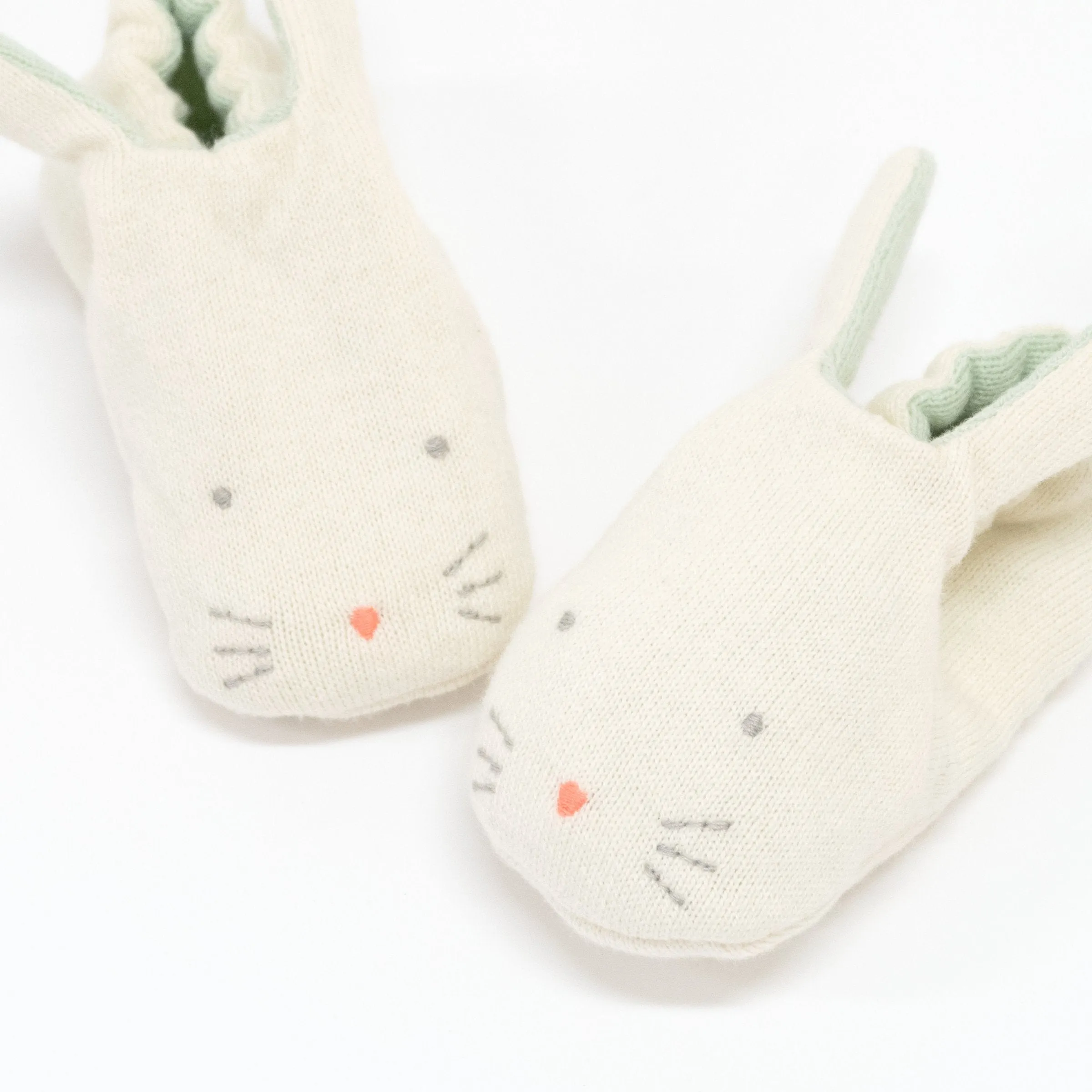 Mint Bunny Baby Booties