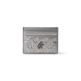 MONOGRAM GUNMETAL CARD HOLDER - PLATINUM