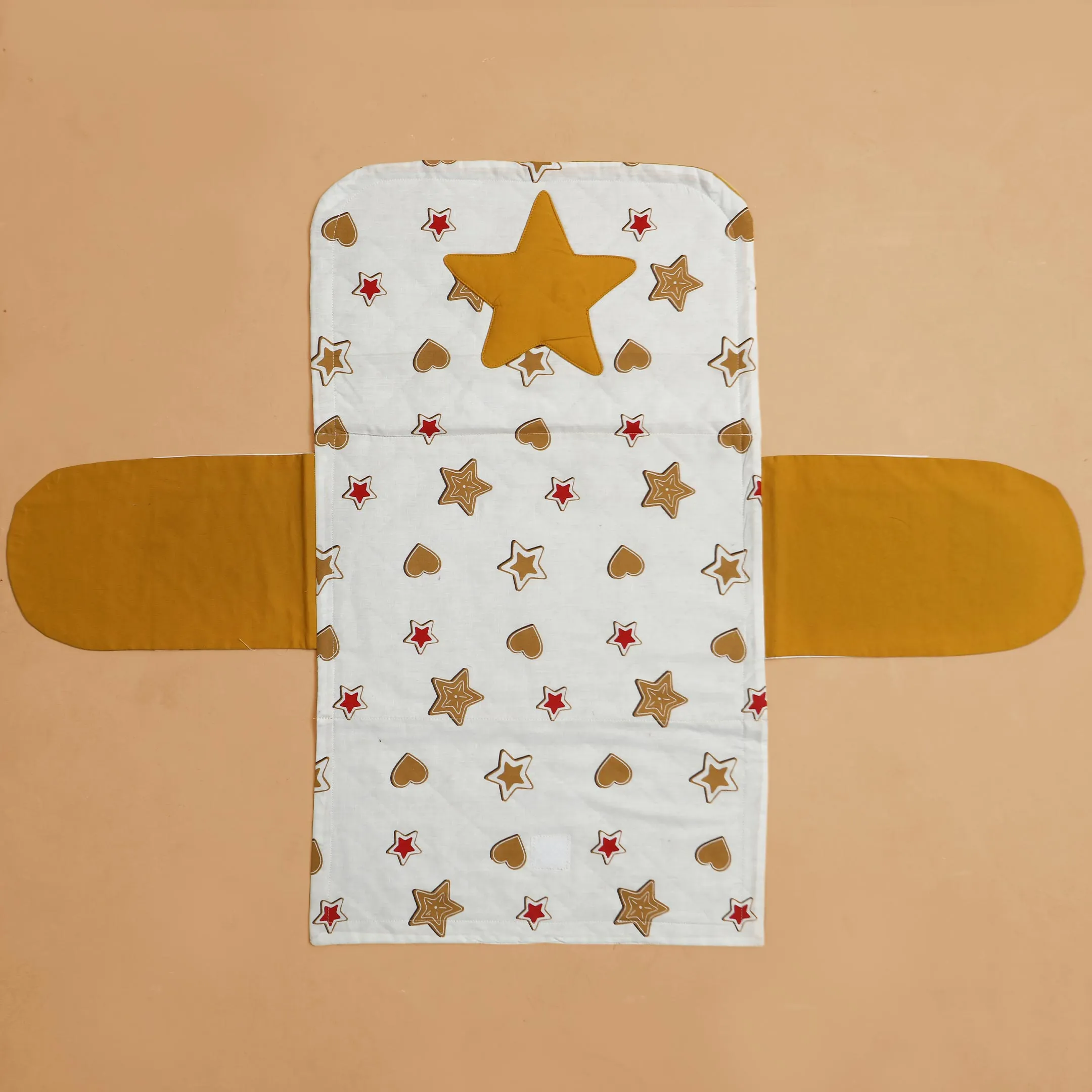 Mustard Stars Baby Diaper Changing Sheet