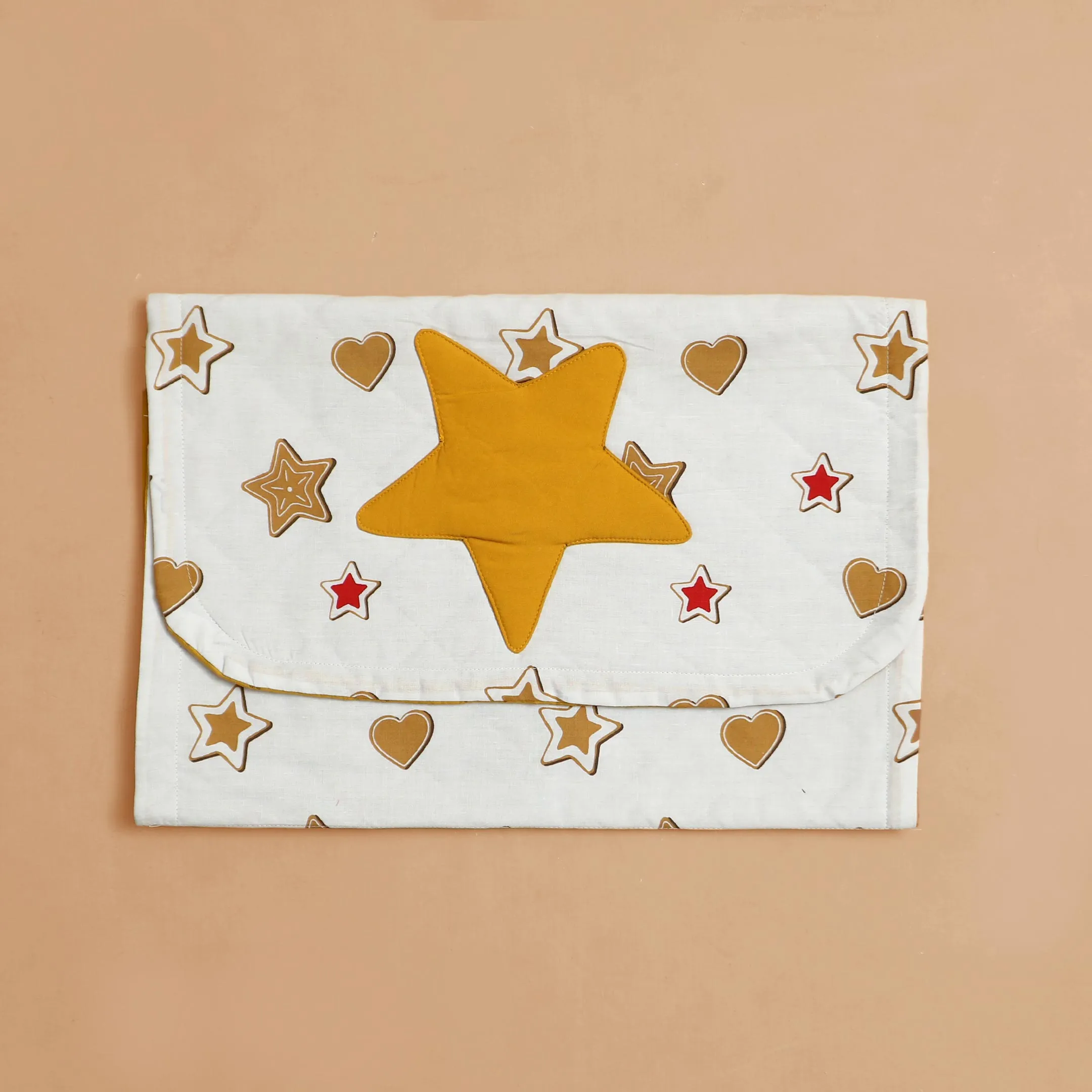 Mustard Stars Baby Diaper Changing Sheet