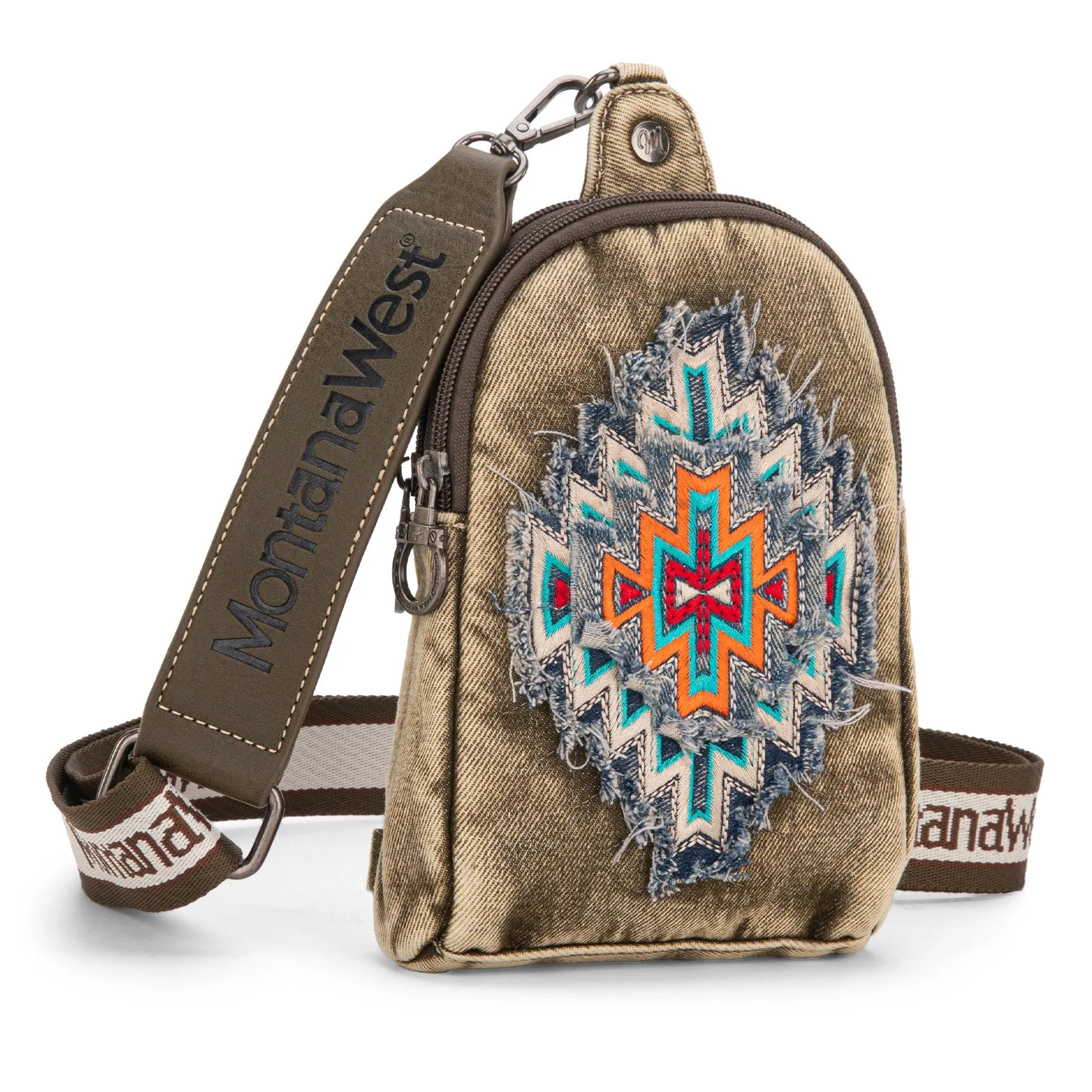 MW1210-210 Montana West Embroidered Aztec Collection Sling Bag