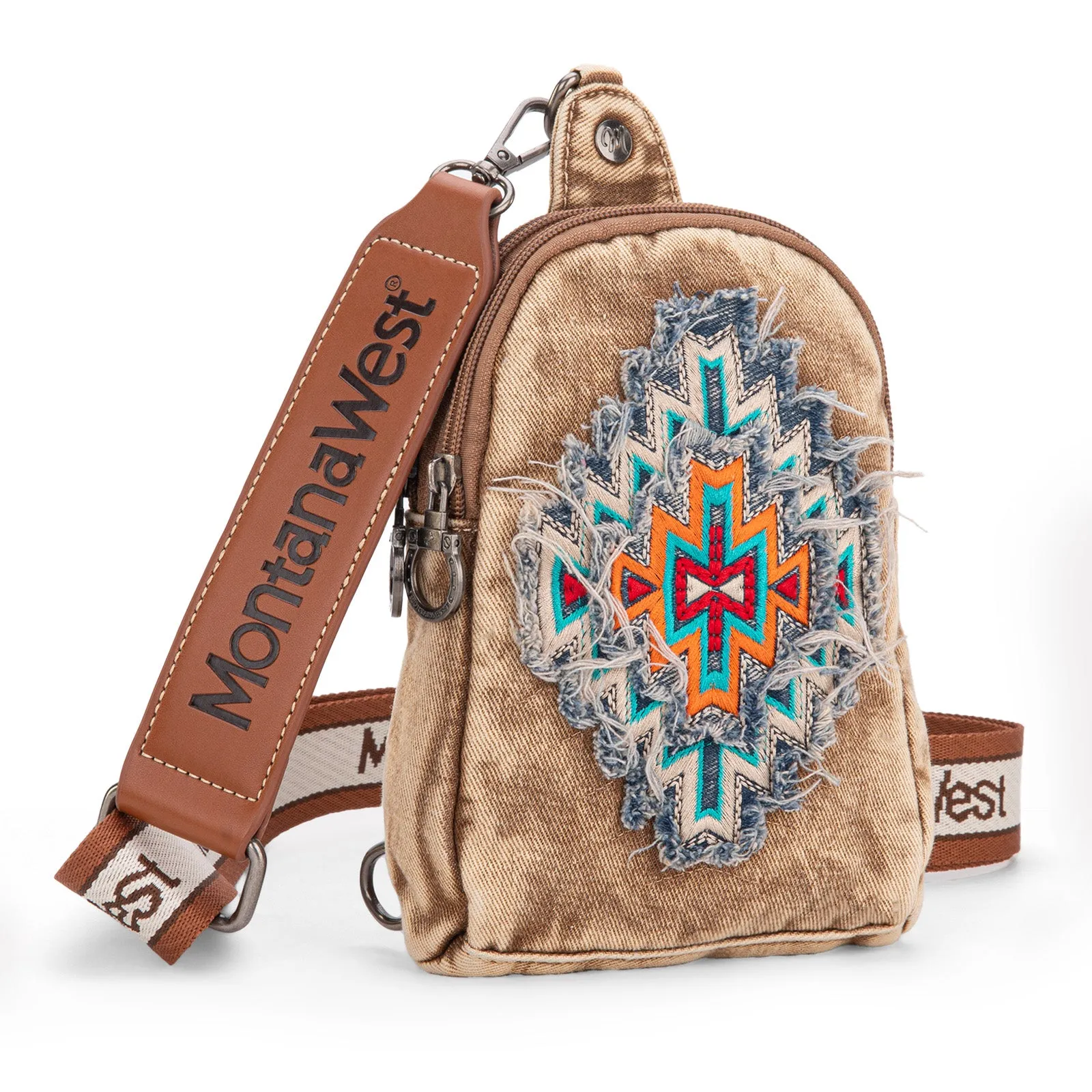 MW1210-210 Montana West Embroidered Aztec Collection Sling Bag