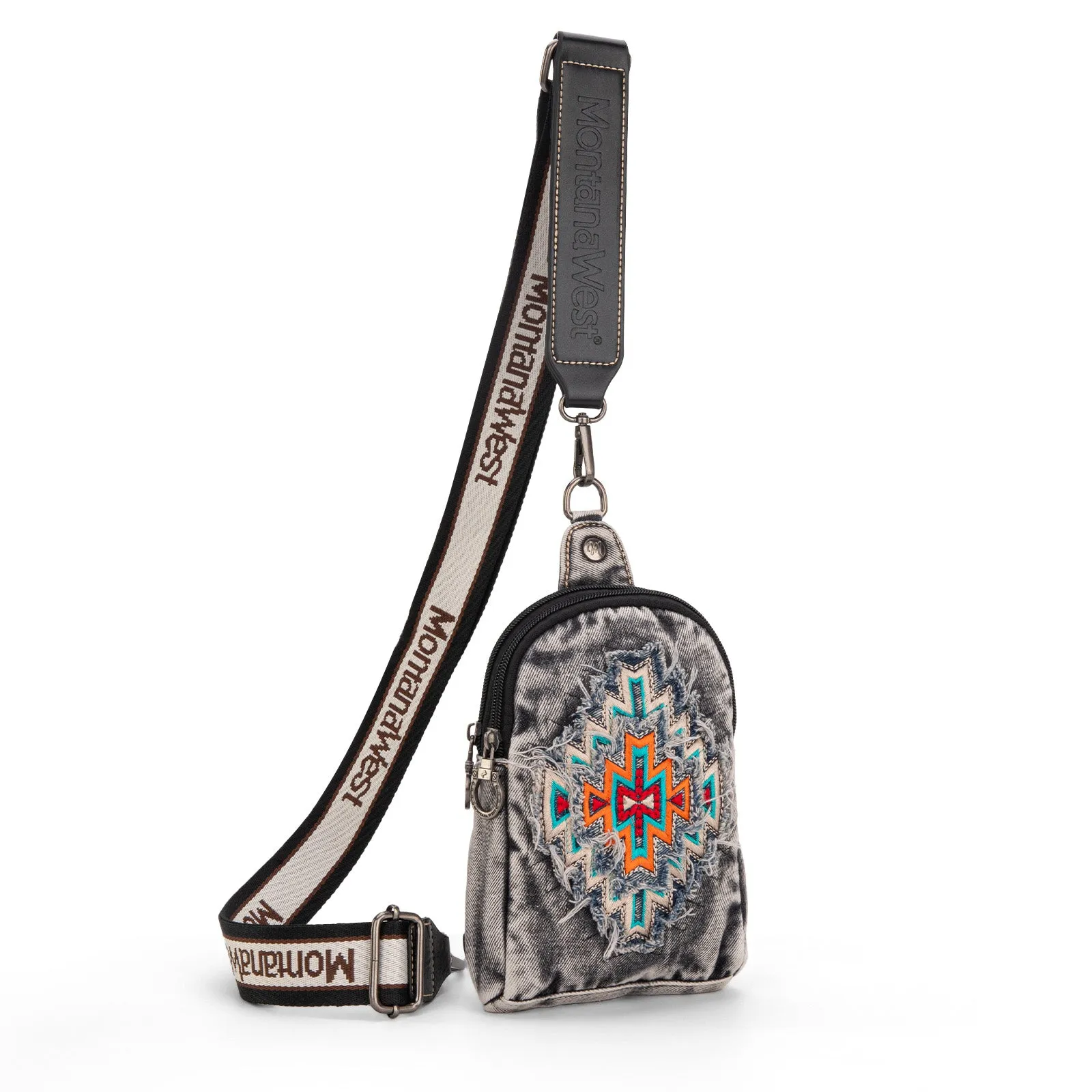 MW1210-210 Montana West Embroidered Aztec Collection Sling Bag