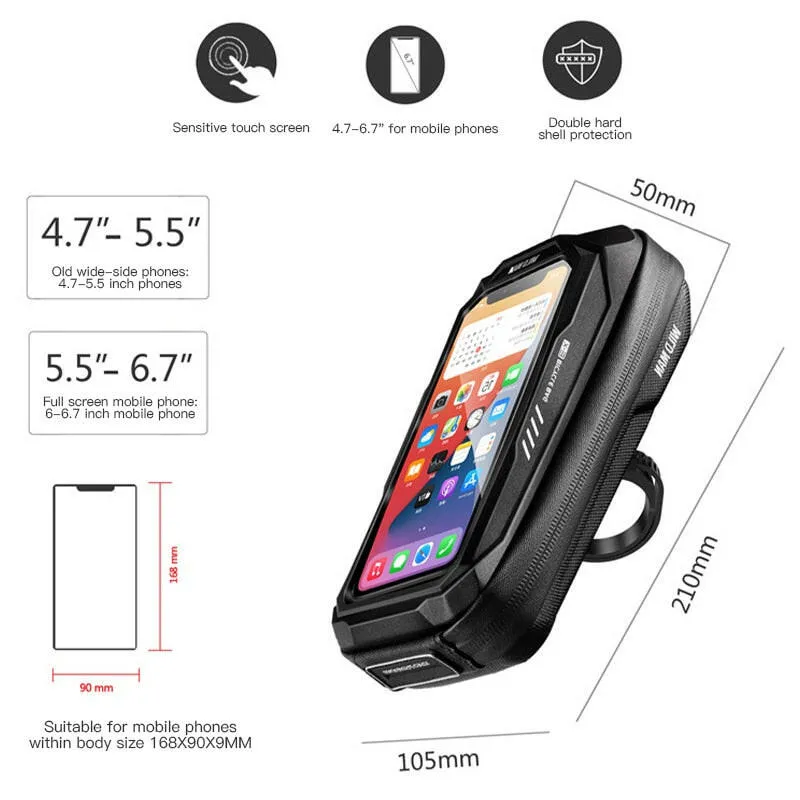 New Bike Phone Holder Bag Case Waterproof Cycling Bike Mount 6.9in Mobile Phone Stand Bag Handlebar MTB Bicycle Accessories