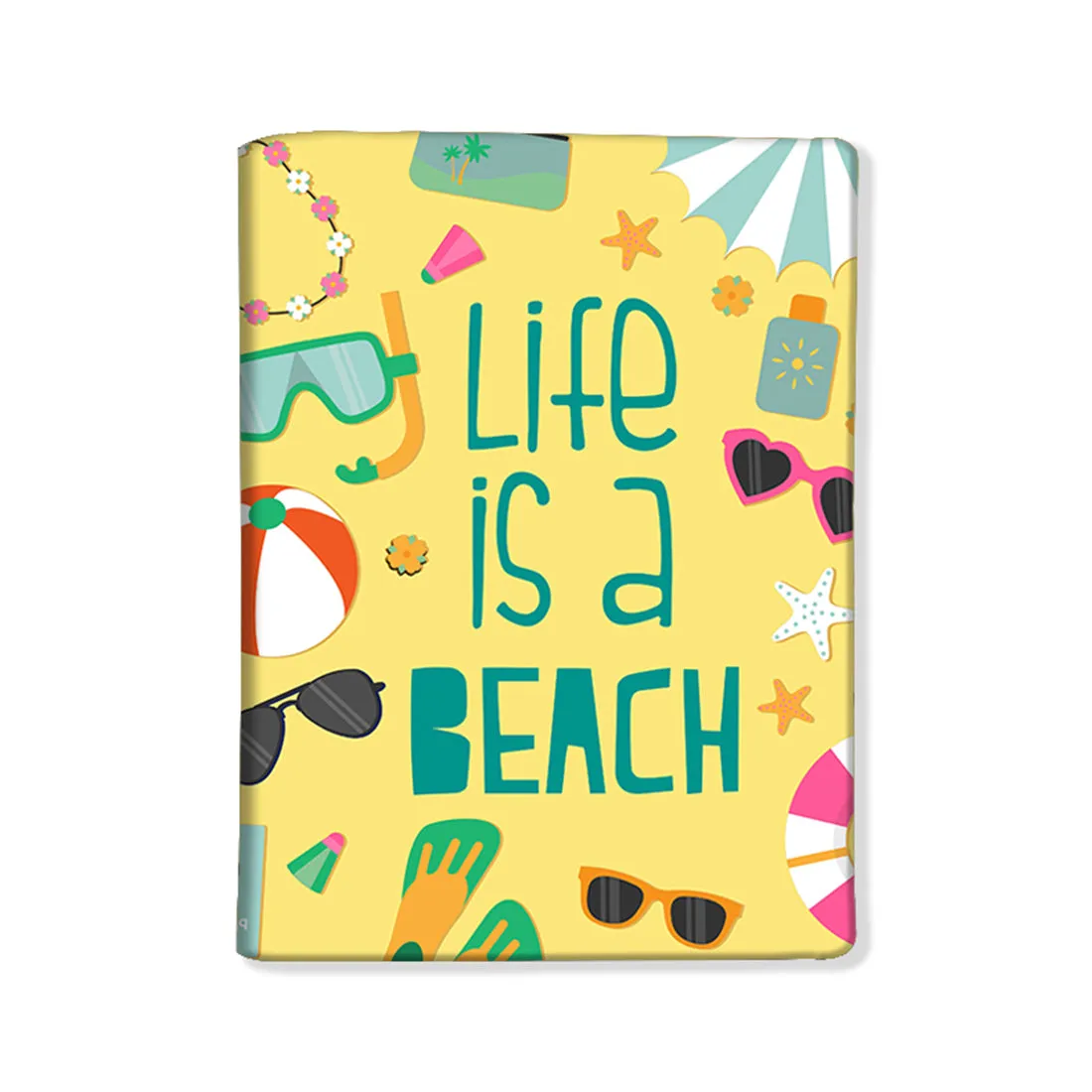 Passport Case Holder with Single Luggage Tag - Life Is a Beach