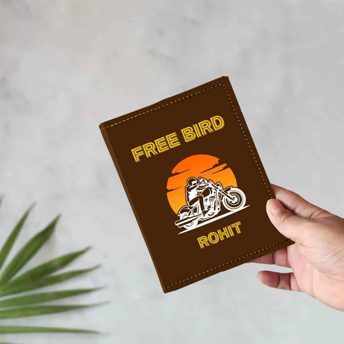 Passport Cover for Men Vegan Leather Custom Cases for Passports - Free Bird