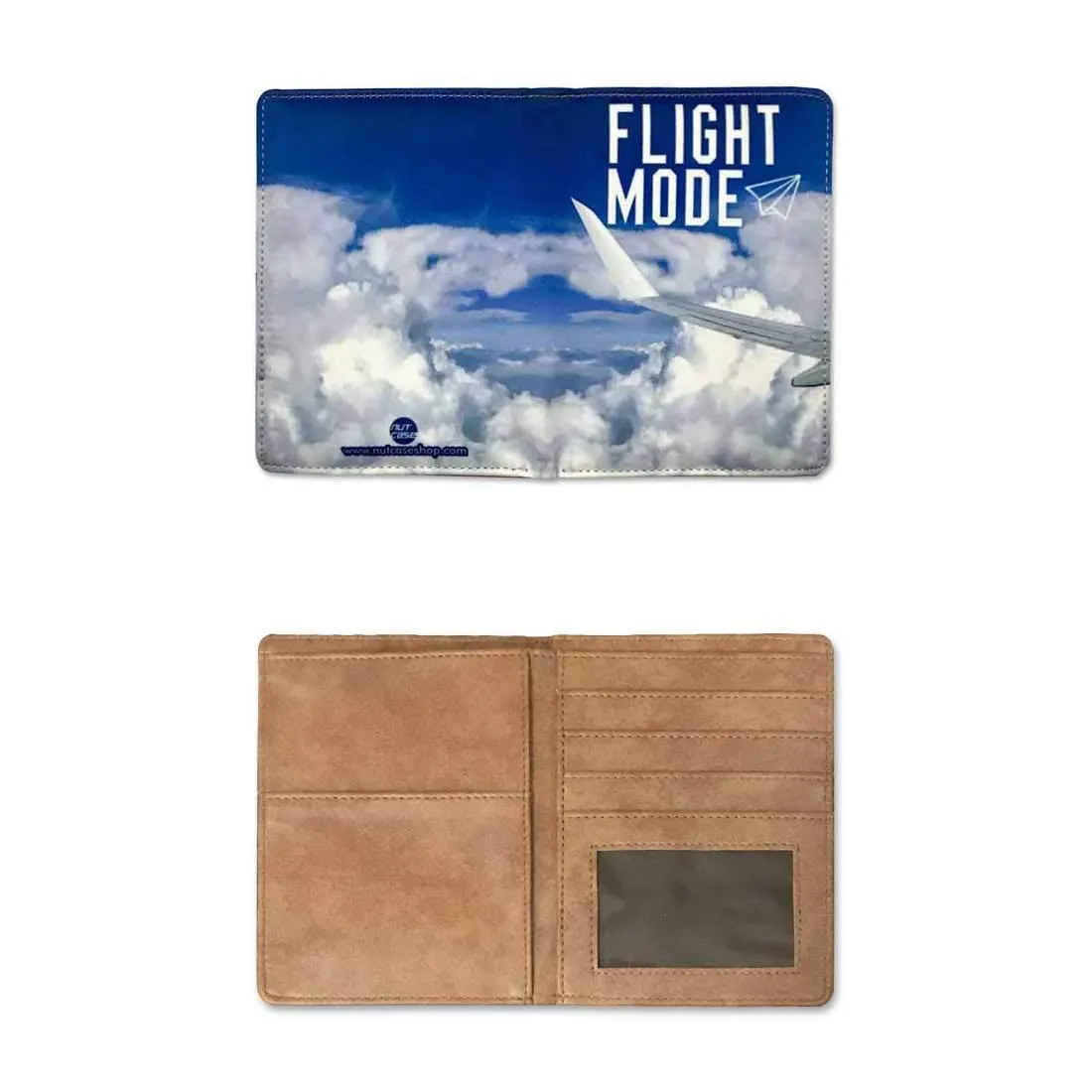 Passport Holder Leather Travel Wallet Organizer - Flight Mode