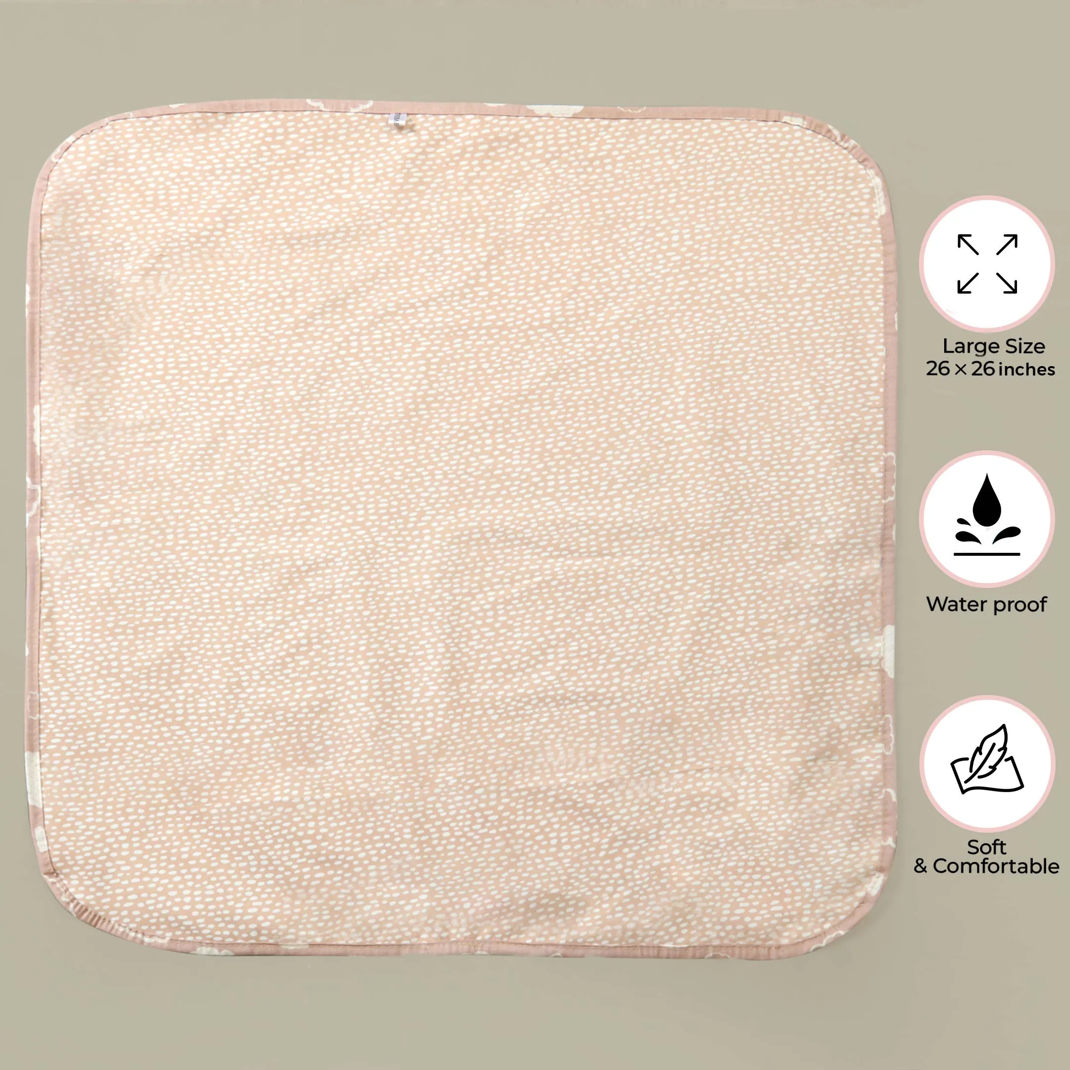 Peach Dots Baby Diaper Changing Sheet