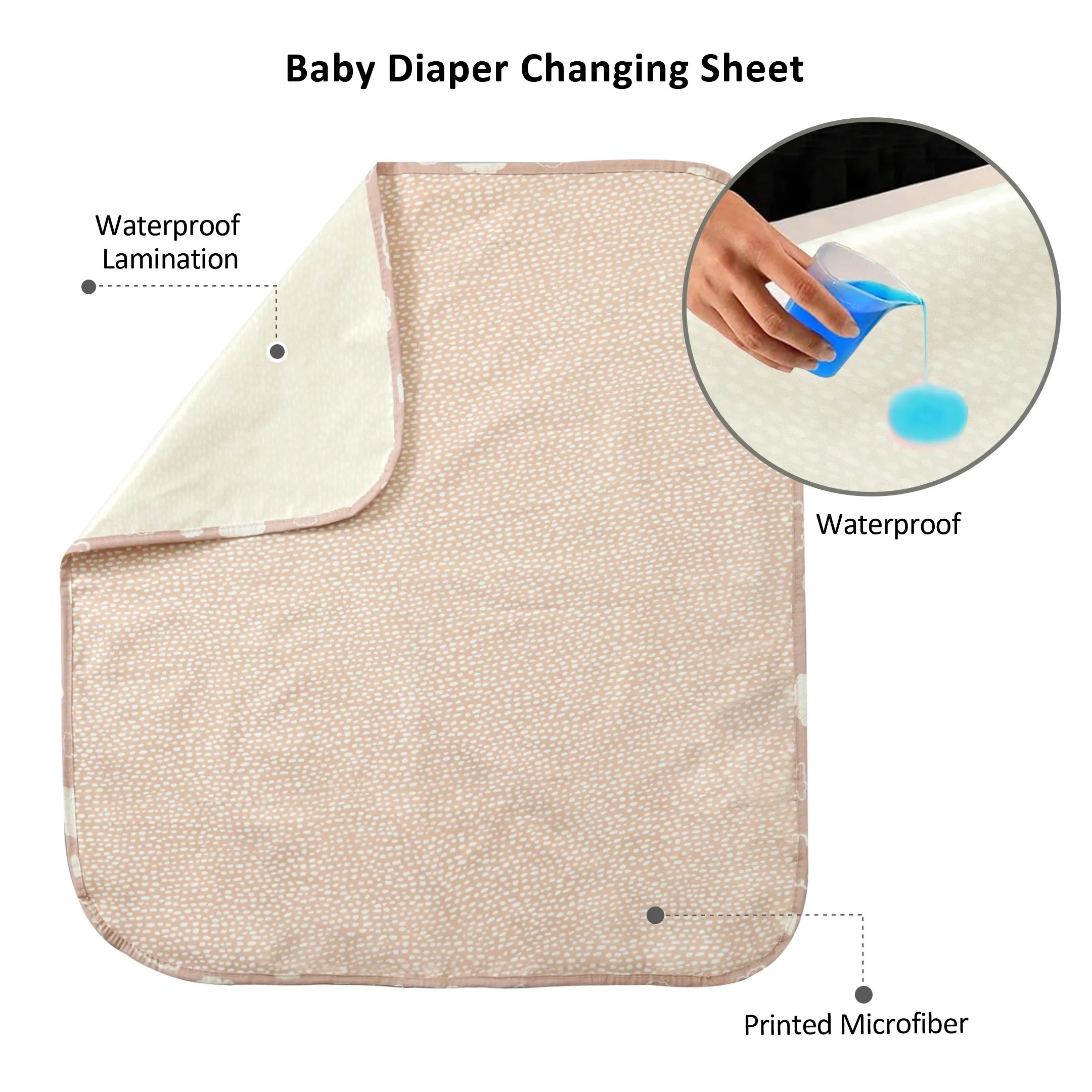 Peach Dots Baby Diaper Changing Sheet