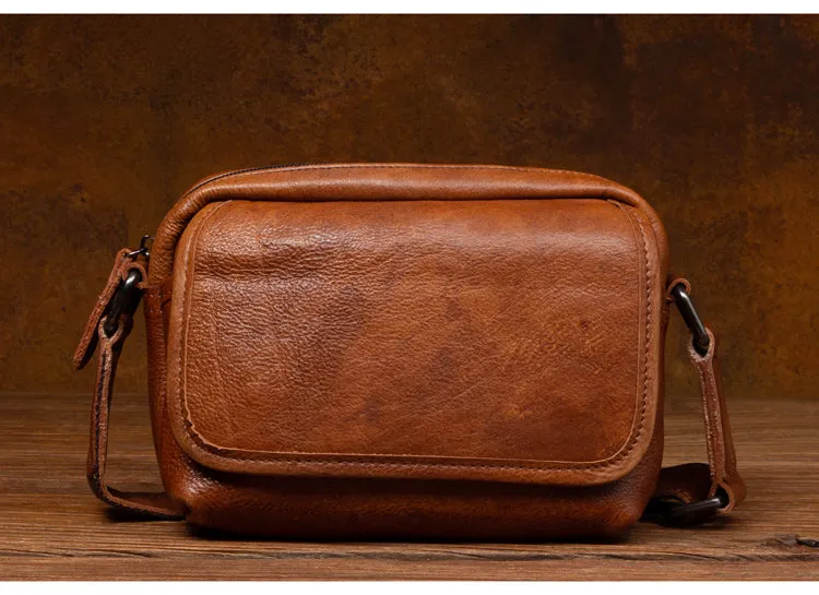 Personalized Groomsmen Gift, Adjustable Cower Leather Messenger Bag Shoulder Bag Gift for Husband Dad Grad Boyfriend