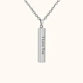 Personalized Name Bar Memorial Necklace Silver | Jovivi