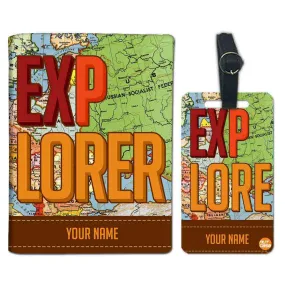 Personalized Passport Cover Travel Luggage Tag - Explorer