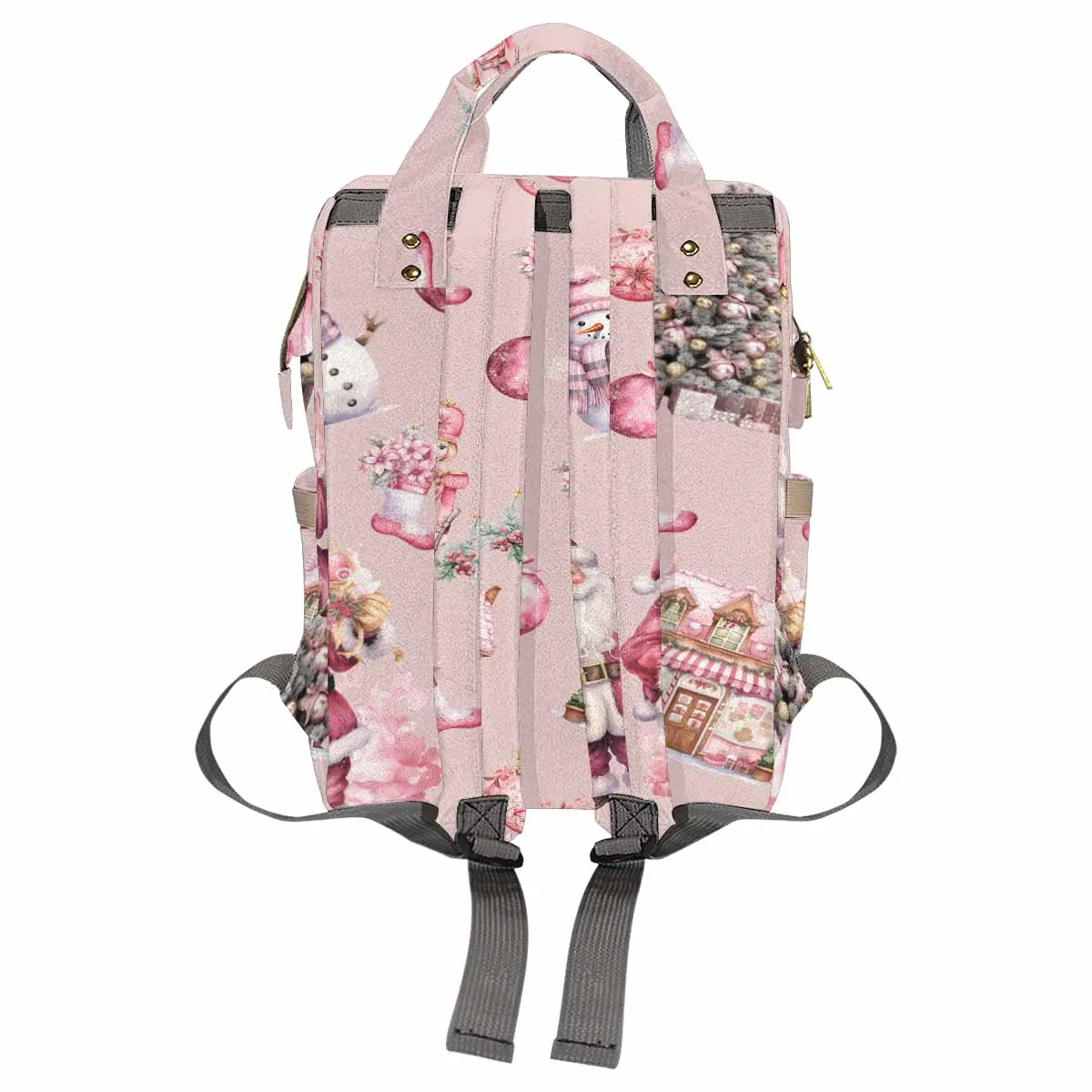 Pink Christmas Diaper Bag Backpack