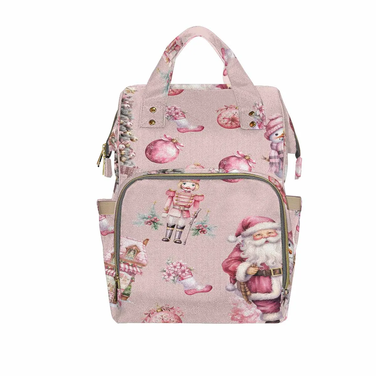 Pink Christmas Diaper Bag Backpack