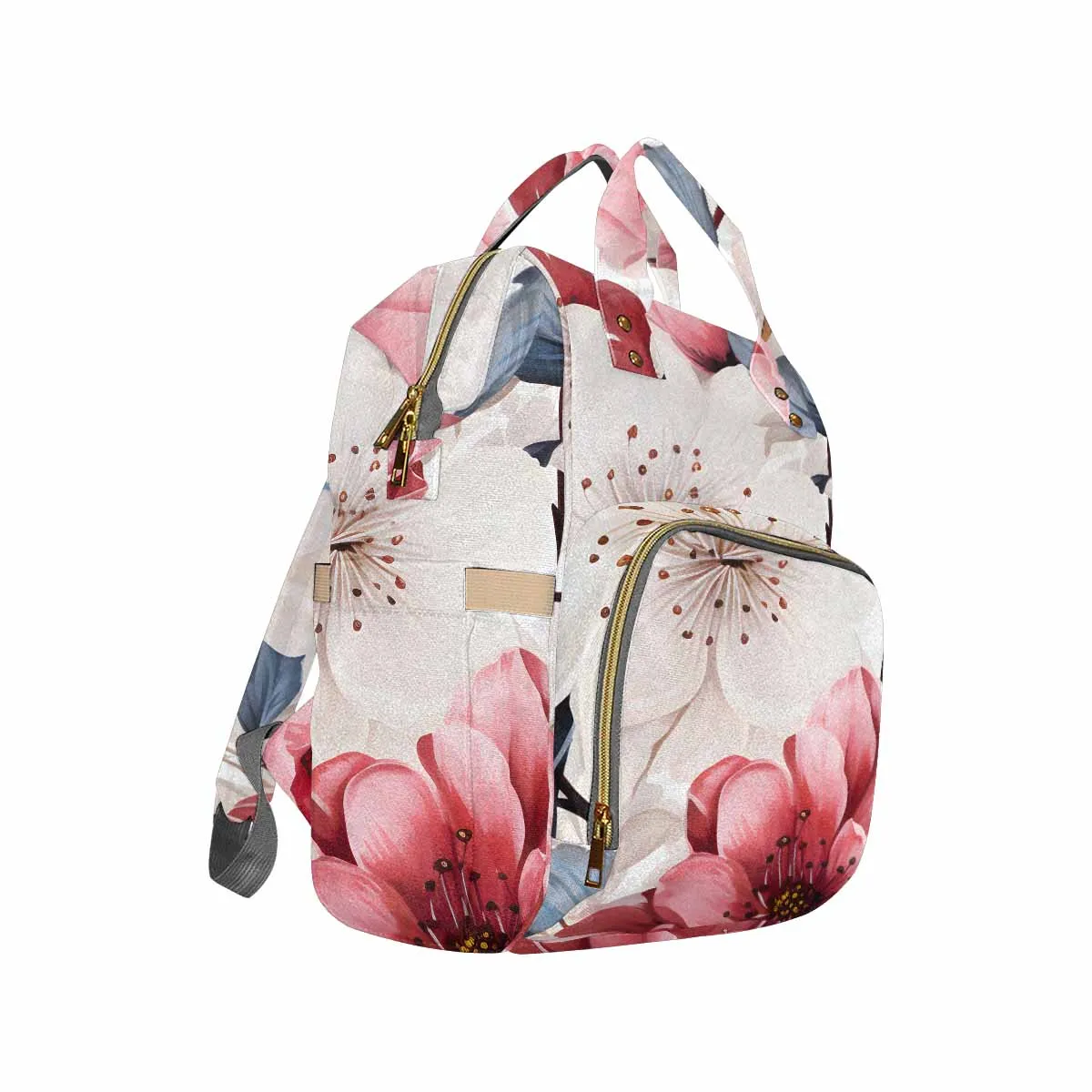 Pink Floral  Diaper Bag Backpack