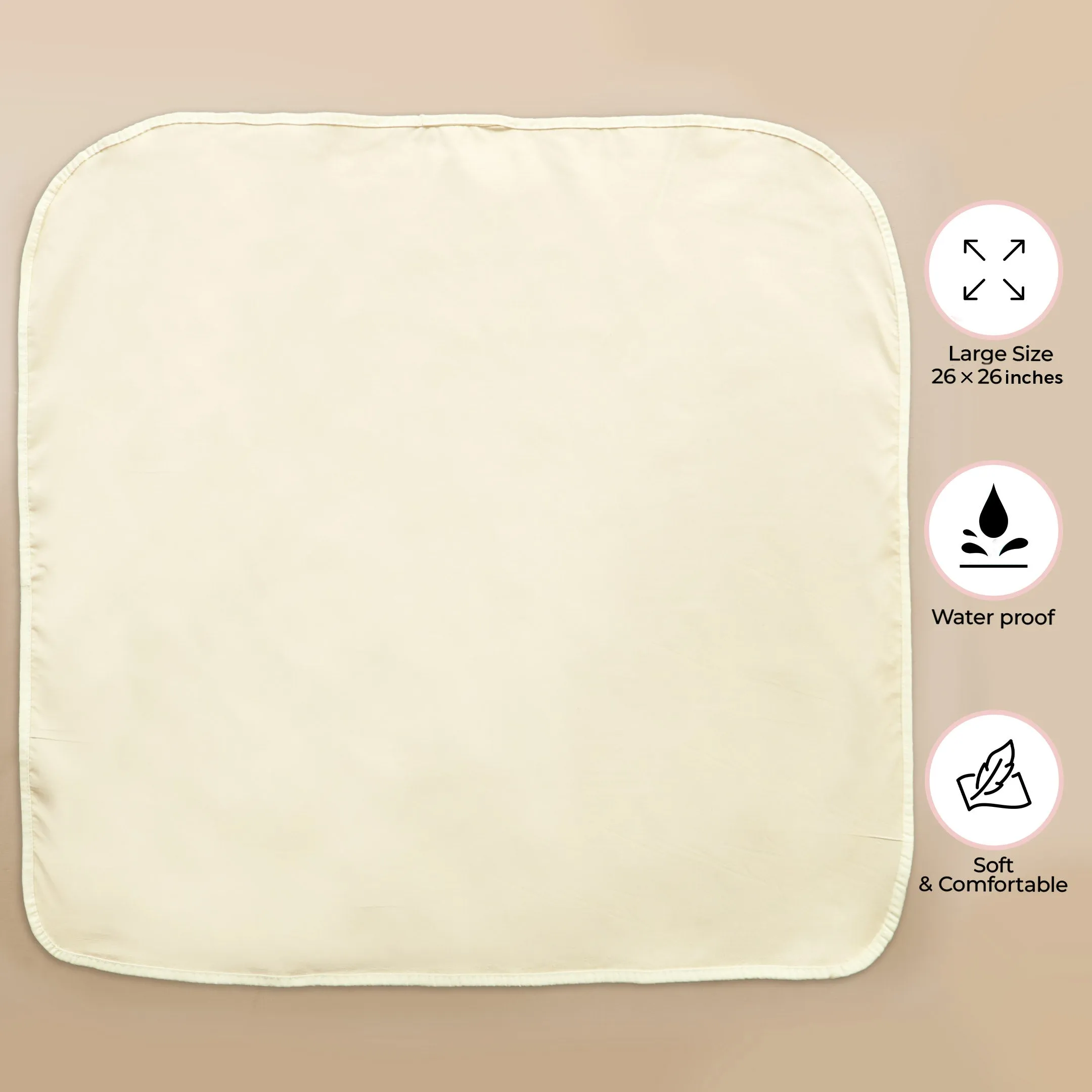 Plain Beige Baby Diaper Changing Sheet