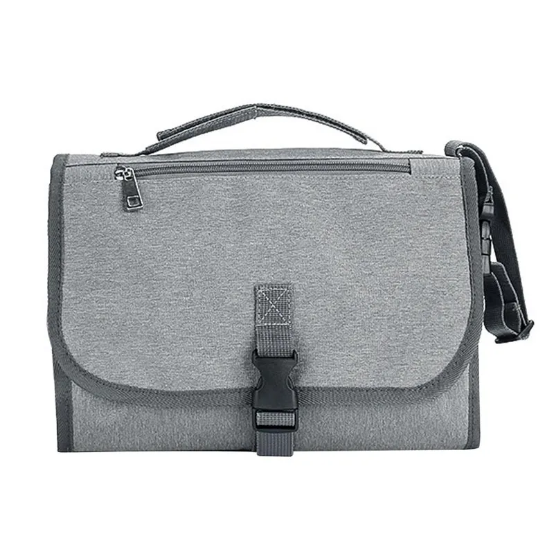 Portable Folding Waterproof Grey Multifunctional Baby Diaper Bag