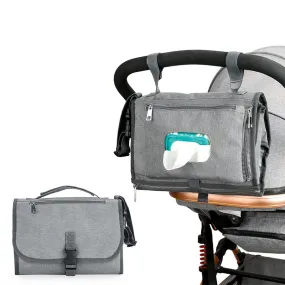 Portable Folding Waterproof Grey Multifunctional Baby Diaper Bag