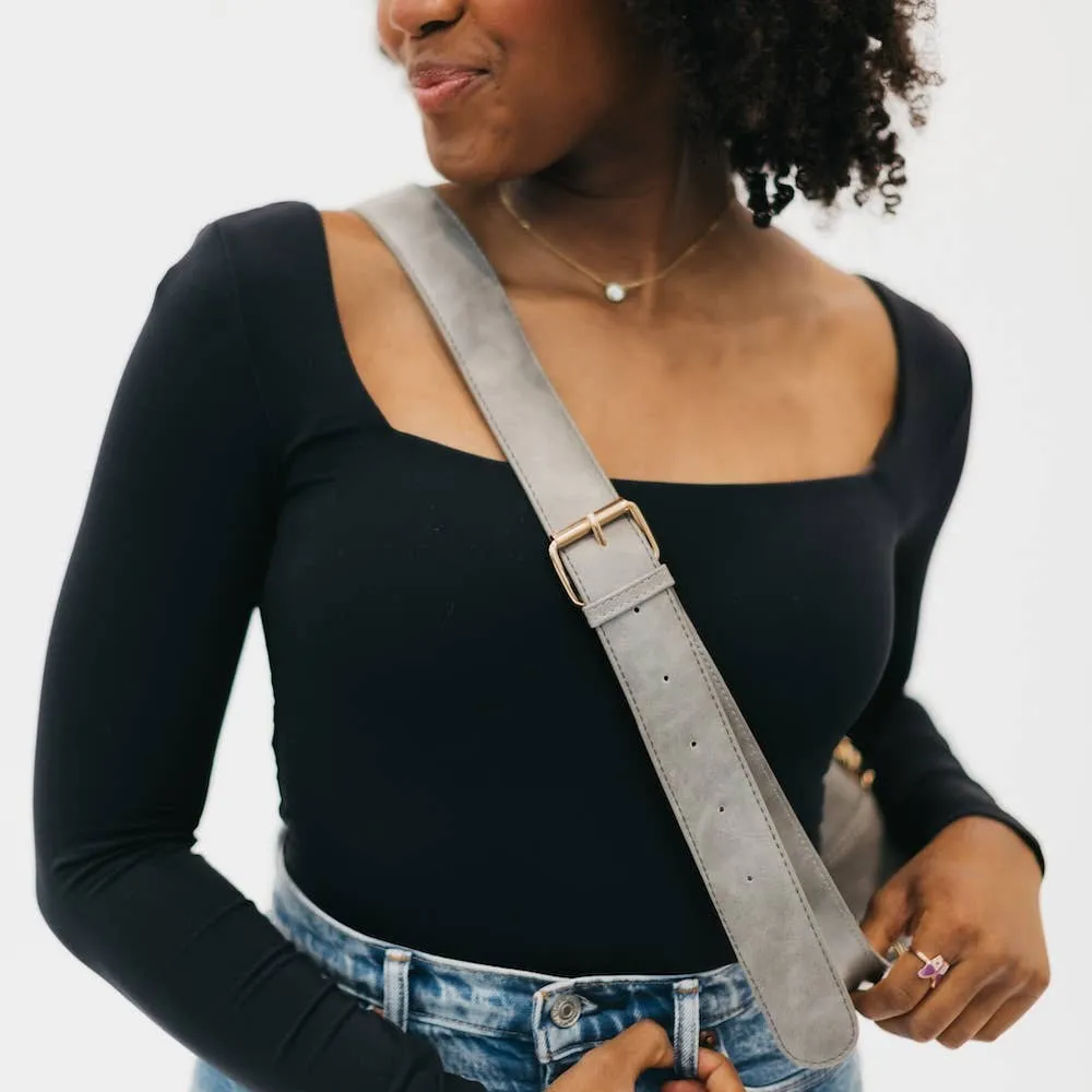 Pretty Simple | Waverly Woven Sling Bag (Free Strap Extender!): Gray